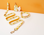 Sommer-Ananas-Print Hundegeschirr und Leine Set mit Fliege, verstellbar