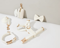Elfenbein Cord Hochzeit Hundegeschirr und Leine Halsband Set, weiches Luxus Geschirr Fliege Halsband Set