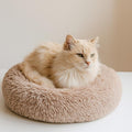 Plüsch Donut Haustierbett – Kuscheliges Winter Katzen- & Hundebett, waschbar