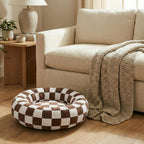 Beruhigendes Hundebett Plüsch | Waschbares rundes Donut-Bett | Klein Mittel Groß | Hundebett