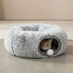 Haustierbett Katzen Tunnel Donut Höhle Sofa Abnehmbarer Bezug Multiform