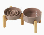 Slow Feeder Keramik Napf - Anti-Choking Design für Hunde und Katzen, Matcha Grün