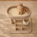 Kleiner Kratzbaum-Turm mit Wohnung & Sitzstange für Katzen - Moderne Katzenmöbel für Indoor-Katzen