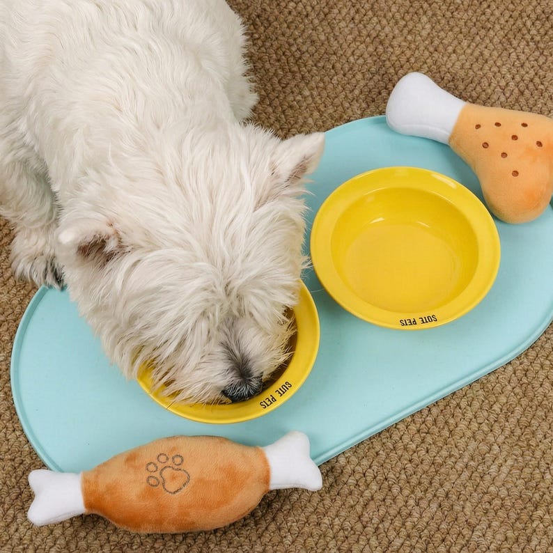 Silikon Fressnapf Tischset 45x24 cm Wasserdicht Rutschfest für Katzen und Welpen