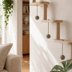 Wall Mounted Cat Ladder with 5 Steps | Wooden Cat Wall Shelves Climbing Frame | Modern Cat Furniture for Indoor Cats