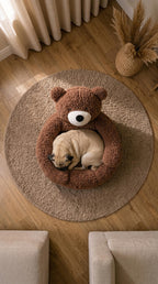 Teddybär-Plüsch-Haustierbett, gemütliches Hundesofa, kleines Katzenbett