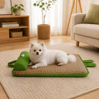Rattan-Haustiermatte atmungsaktives Kühlbett mit Kissen für Katzen und Hunde
